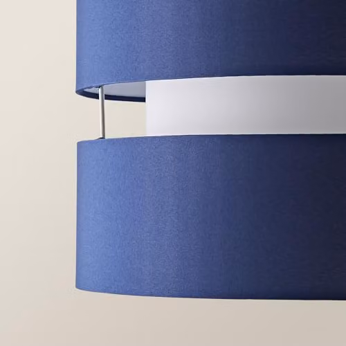 ValueLights Sophia Small 2 Tier Drum Ceiling Light Lamp Shade in Blue with LED Bulb, Shade Width: 26 cm – 3