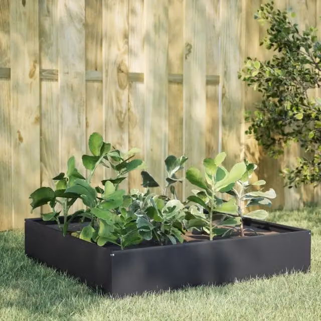 Berkfield Home Garden Anthracite Steel Raised Bed W/D/H: 100 x 100 x 33.5 cm – 1