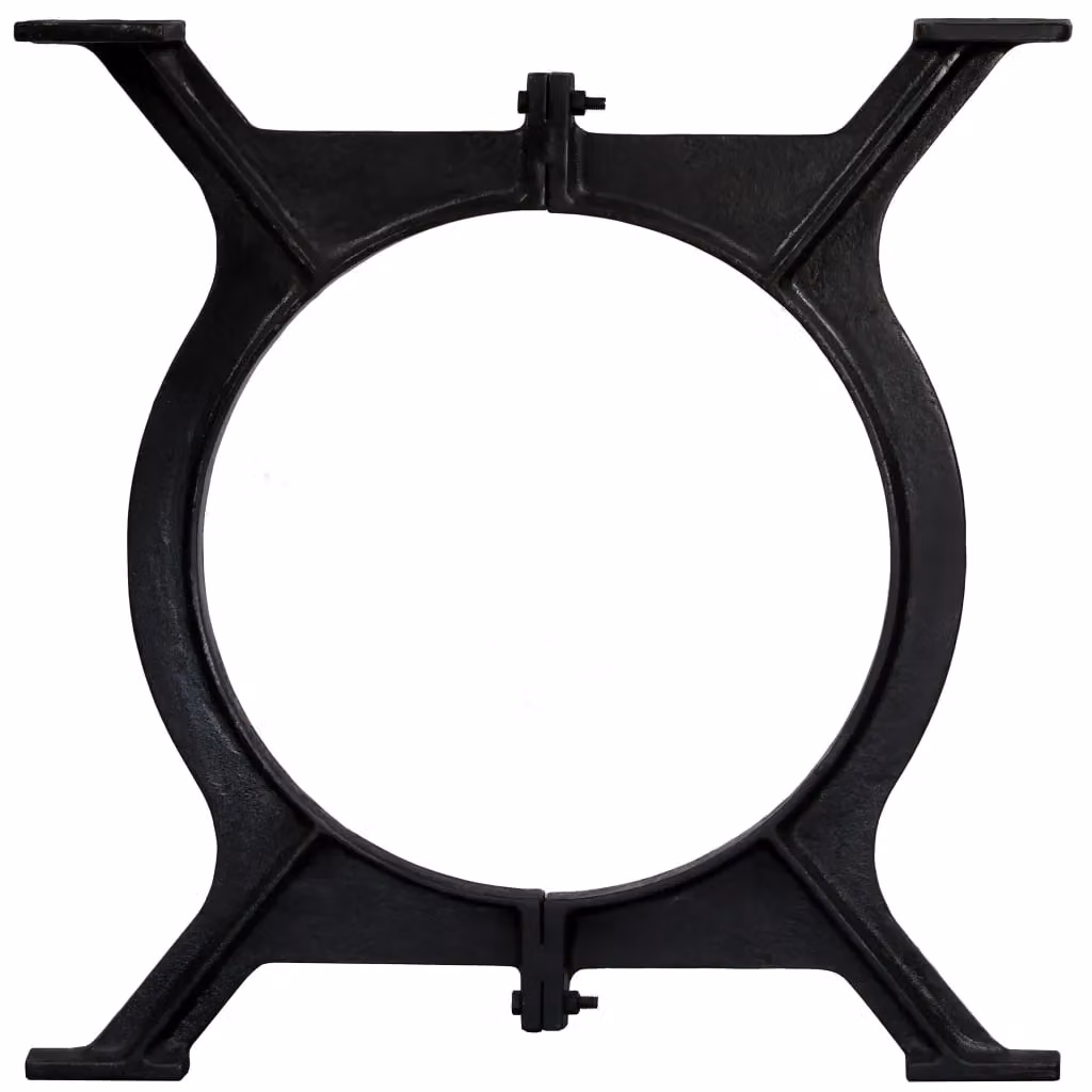 Berkfield Home O-Frame Cast Iron Dining Table Legs, 2 Pieces, Black Polished – 3