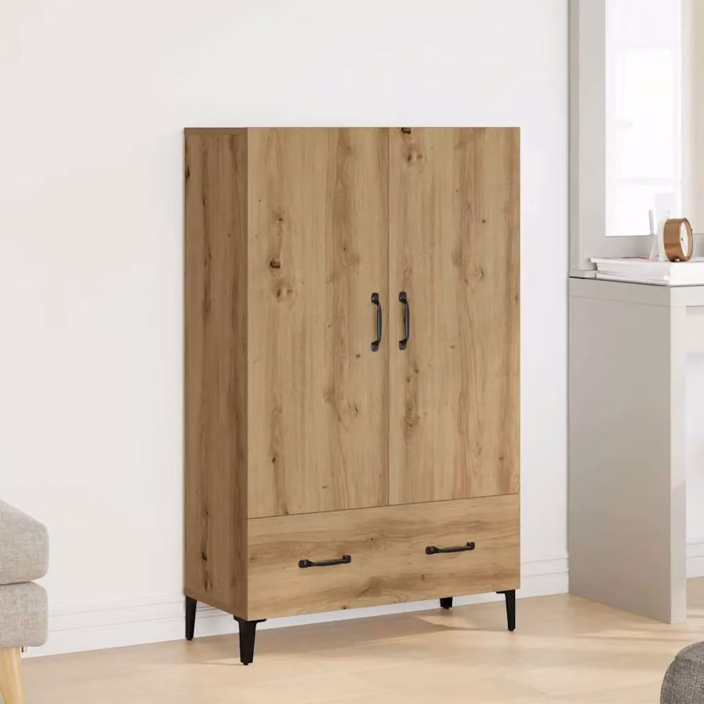 Berkfield Home Artisan Oak Highboard in Brown, W/D/H: 70 x 31 x 115 cm – 2