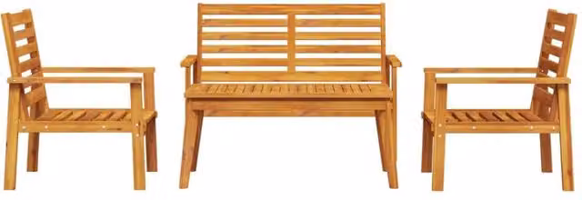 Berkfield Home Beautiful 4 Piece Acacia Wood Garden Lounge Set in Brown