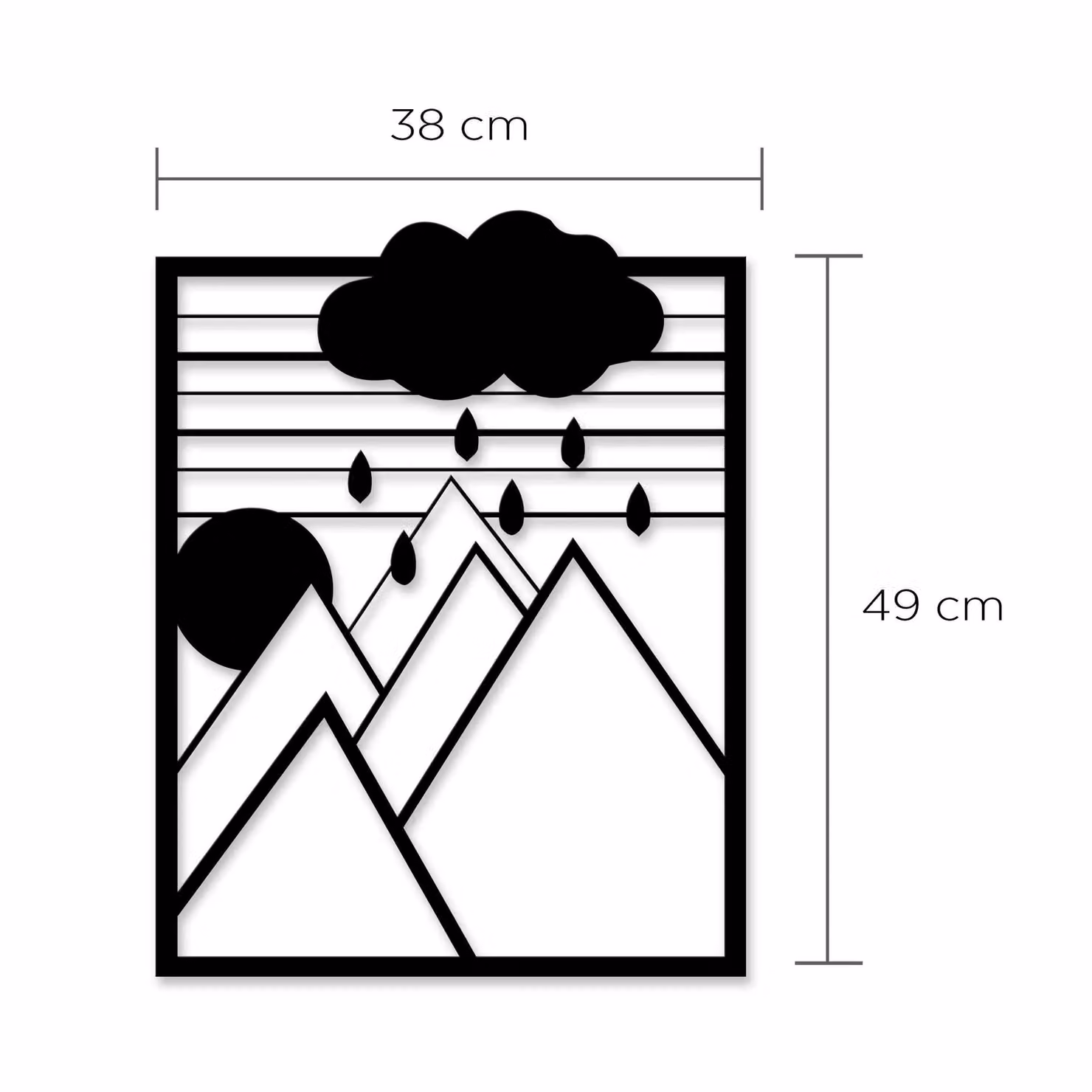 Decortie Dreamer Minimalist Metal Wall Art Hanging Sculpture in Black – 3