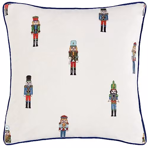 Furn Classic Nutcracker Embroidered Christmas Cushion, Multicolour, W/D/H: 43 x 43 x 1 cm – 1