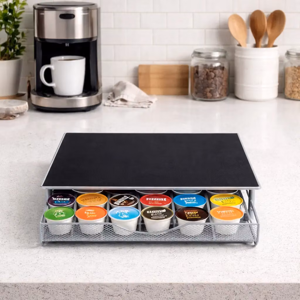Marco Paul Black Metal Coffee Pod Storage Stand with Sliding Drawers for 36 Dolce Gusto Capsules – 4