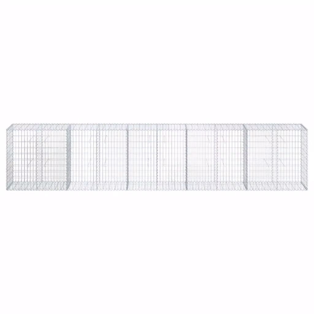 Berkfield Home Silver Galvanised Steel Gabion Basket with Cover, W/D/H: 500 x 50 x 100 cm – 2