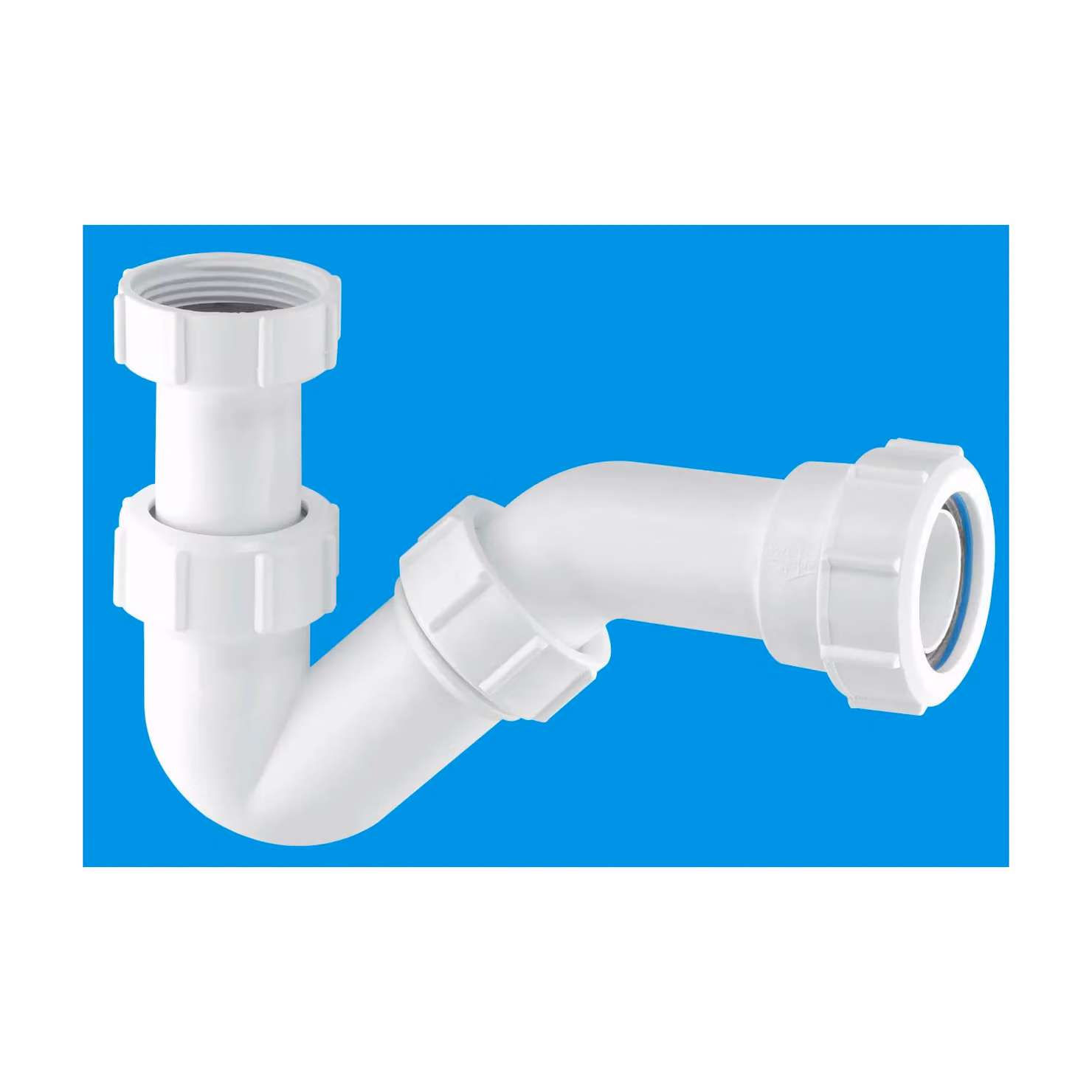 McAlpine BT1 White Adjustable Inlet Tubular Swivel P Trap, 1.25 Inch – 2