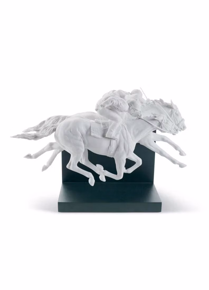 Lladró Horse Race Limited Edition White Porcelain Figurine
