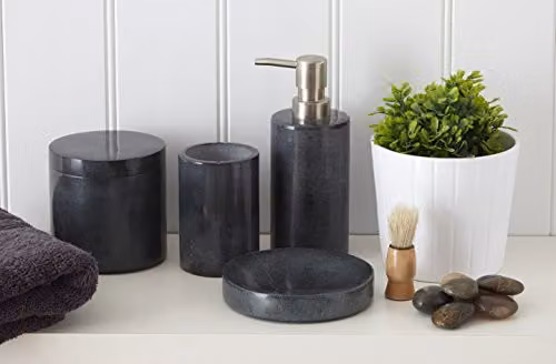 Premier Housewares Grey Stone Soap Dish with Drainage and Non-Slip Base – 2