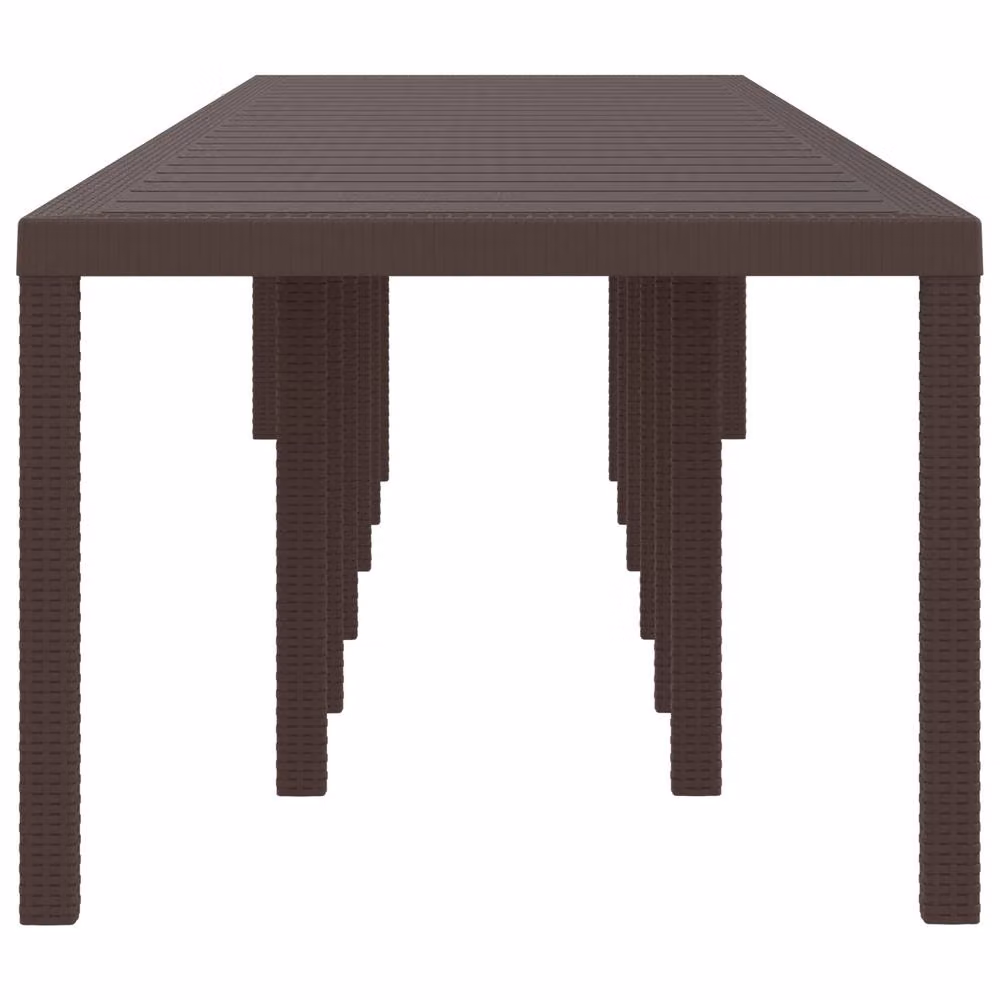 Berkfield Home Brown Extendable Poly Rattan Garden Table, W: 400 cm, D: 100 cm, H: 73 cm – 4