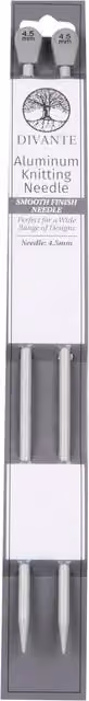 Divante Silver Aluminium Knitting Needles, 4.5mm