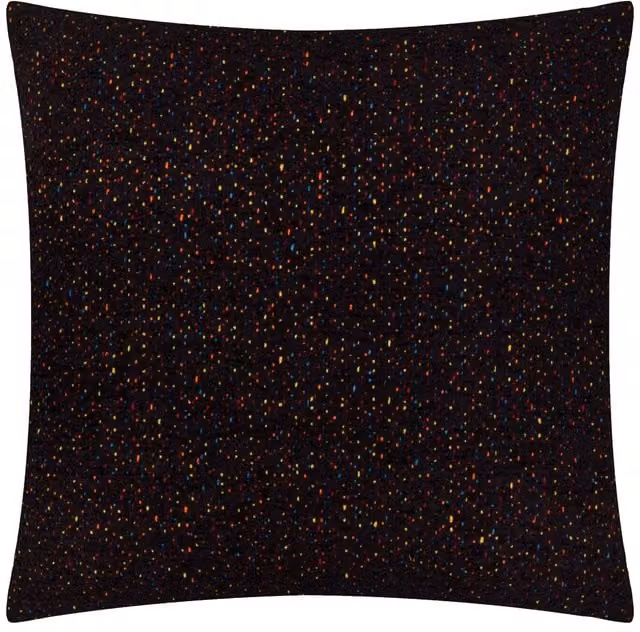 furn Hali Square Velvet and Polyester Filled Cushion in Black, W/D/H: 45 x 45 x 45 cm