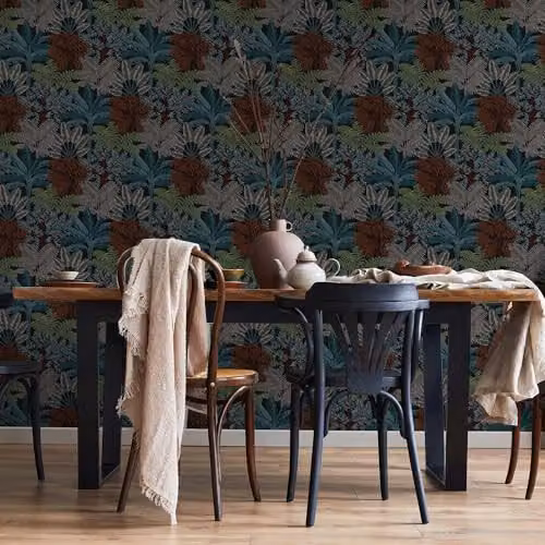 Superfresco Easy Intrigue Botanical Floral Wallpaper in Black, Green and Multicolour, Width: 52 cm – 2
