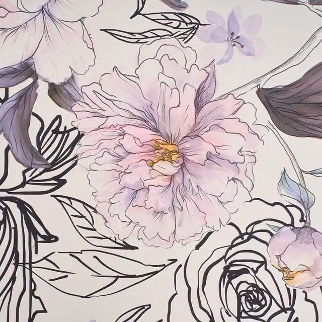 Livingandhome Multi-Colour Self-Adhesive Floral Wallpaper Roll