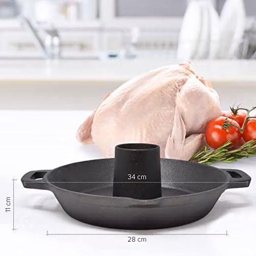Joeji's Kitchen Cast Iron Vertical BBQ and Oven Chicken Roaster Stand, Black – 2