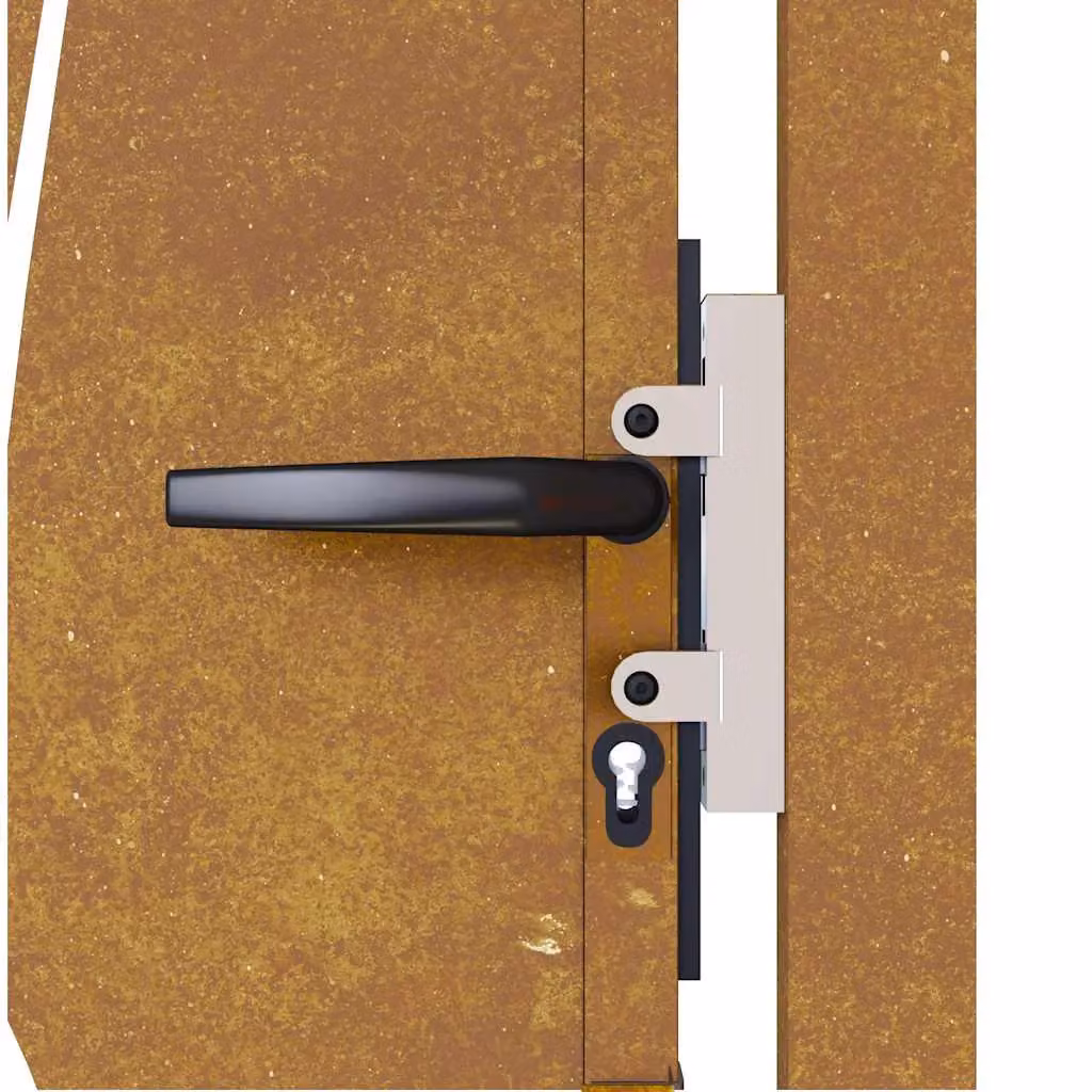 Berkfield Home Garden Gate in Brown Corten Steel with Grass Design, W: 105 cm, H: 80 cm – 3