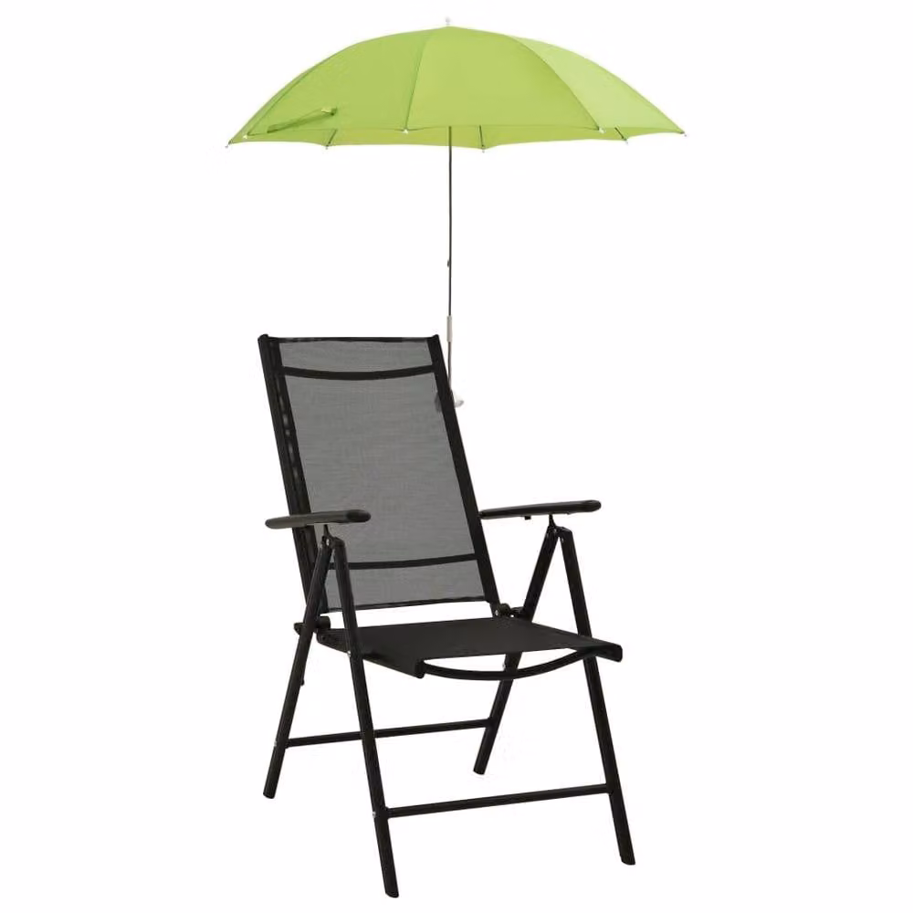 Berkfield Home Practical Camping Chair Parasols, 2 Pack, Green, Height: 105 cm
