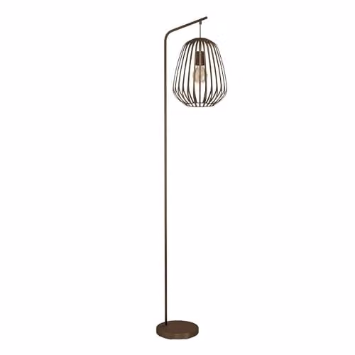 Eglo Espinal Bronze Metal Floor Lamp with Modern Wire Cone Lampshade – 1
