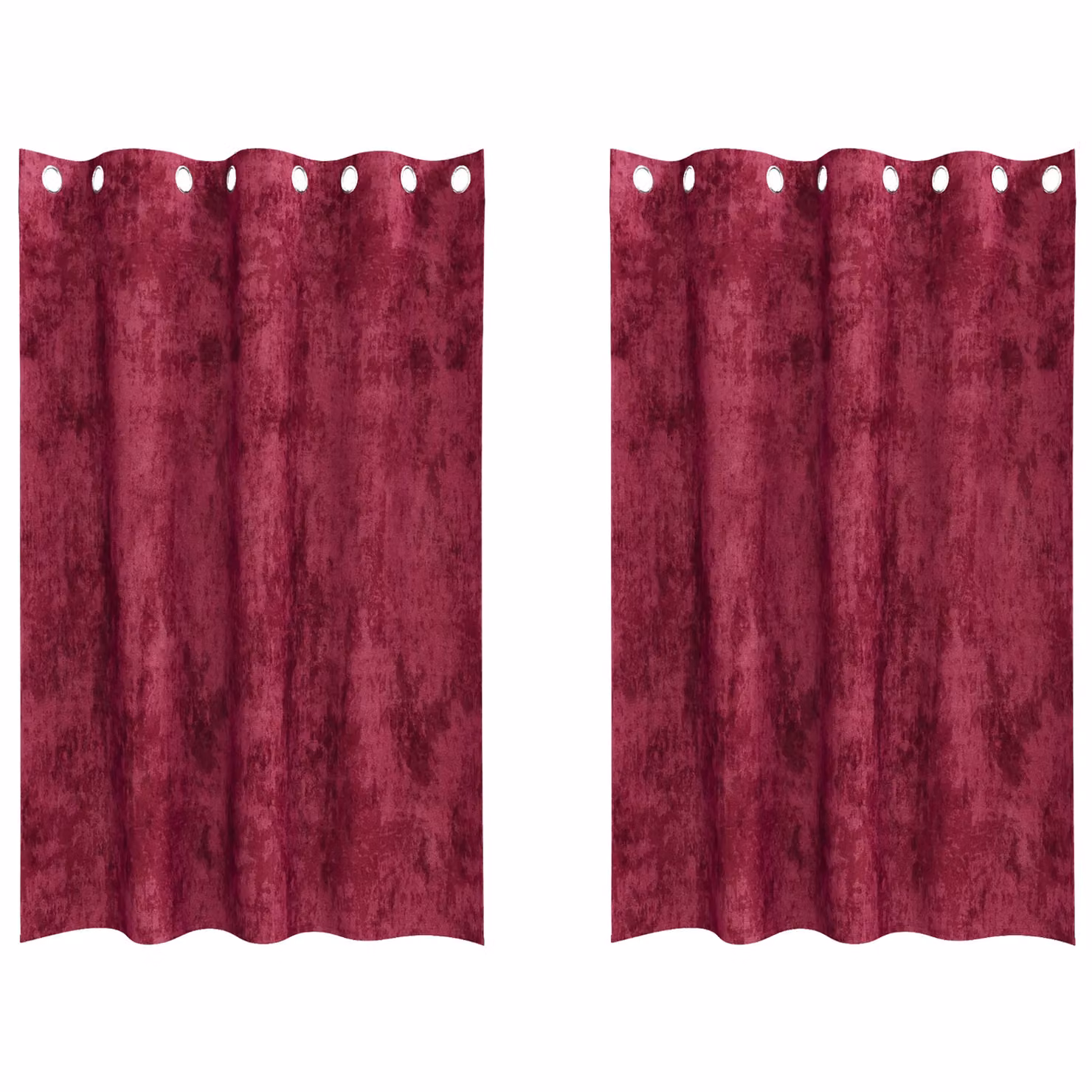 Berkfield Home Velvet Eyelet Curtains, 2 Pack, Red, H 175 cm x W 140 cm – 2