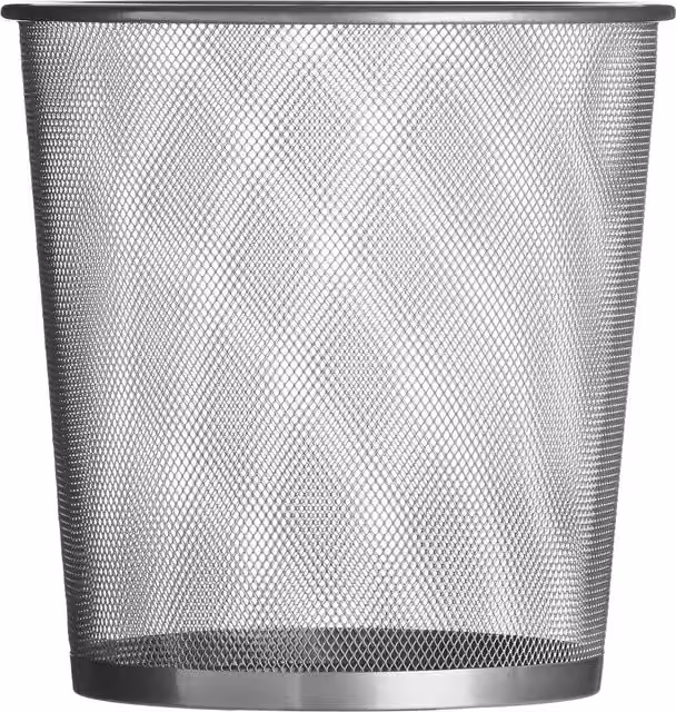 Orsina Large Matt Silver Wire Mesh Waste Paper Basket