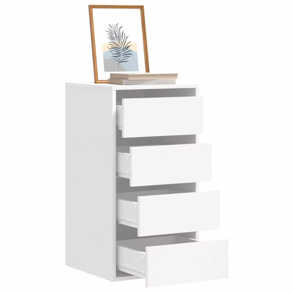 Berkfield Home Classic Corner Chest of Drawers in White, W/D/H: 40 x 41 x 76 cm