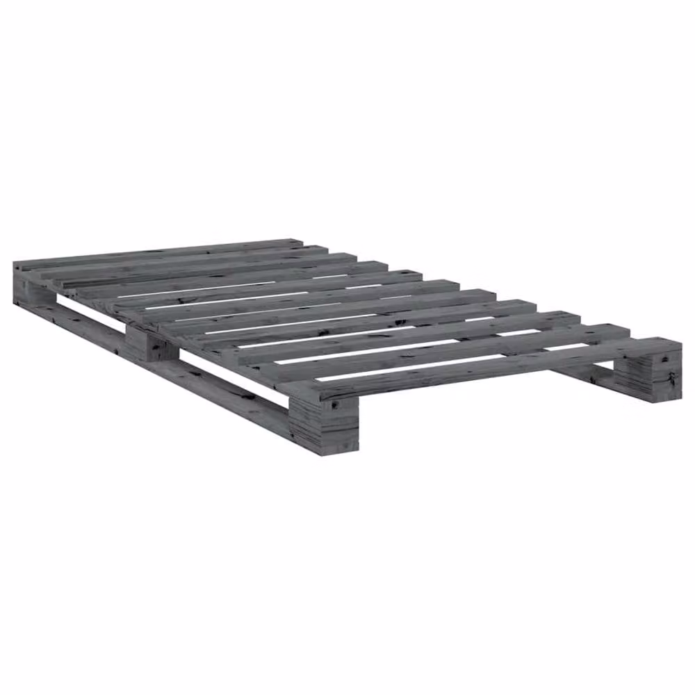 Berkfield Home Grey Solid Pine Wood Bed Frame W/D/H: 100 x 200 cm – 2
