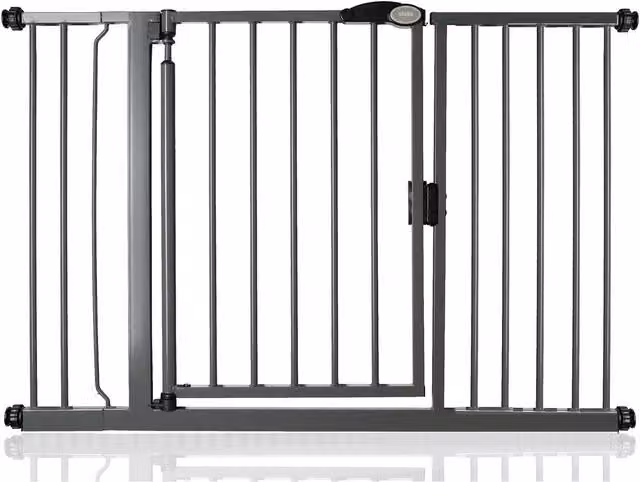 Safetots Pressure Fit Self Closing Stair Gate in Slate Grey, Width: 125.4 cm to 132.4 cm