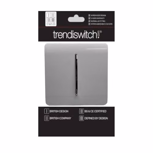 Trendi Modern 1 Gang 3 Way Intermediate Light Switch in Grey – 2