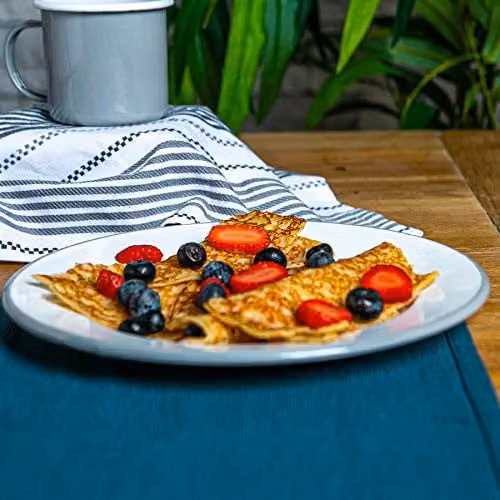 Argon Tableware Enamel Dinner Plates, Set of 6, Grey, Diameter: 25.5 cm – 2