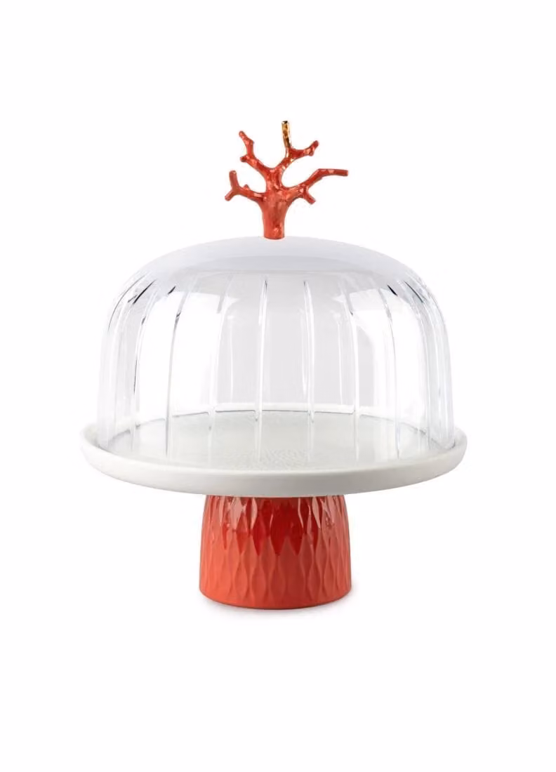 Lladró Coral Cake Tray in White Porcelain