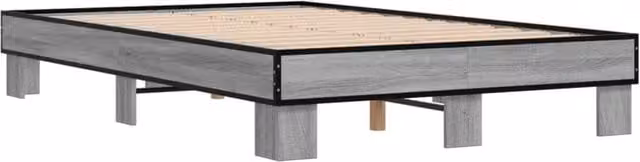 Berkfield Home Durable Bed Frame in Grey, W: 140 cm, L: 200 cm – 1