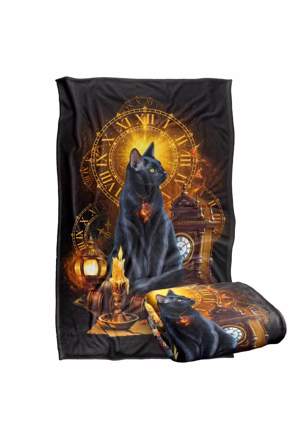 JQ Licensing Black Cat Time Clocks Super Soft Silky Touch Fleece Throw Blanket, Multicolour, W/D/H: 91 x 147 cm – 7