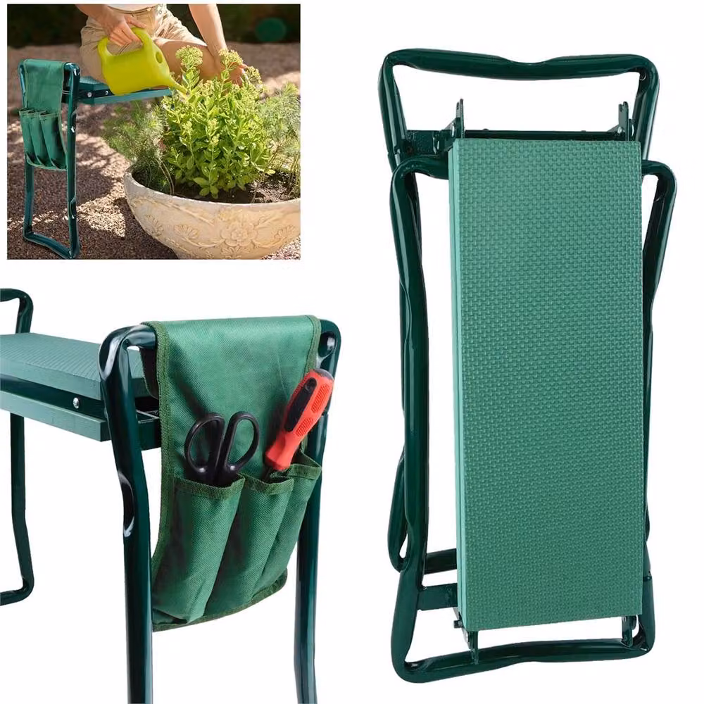 Nordara Portable Folding Garden Kneeler and Foam Padded Seat Stool in Green – 5