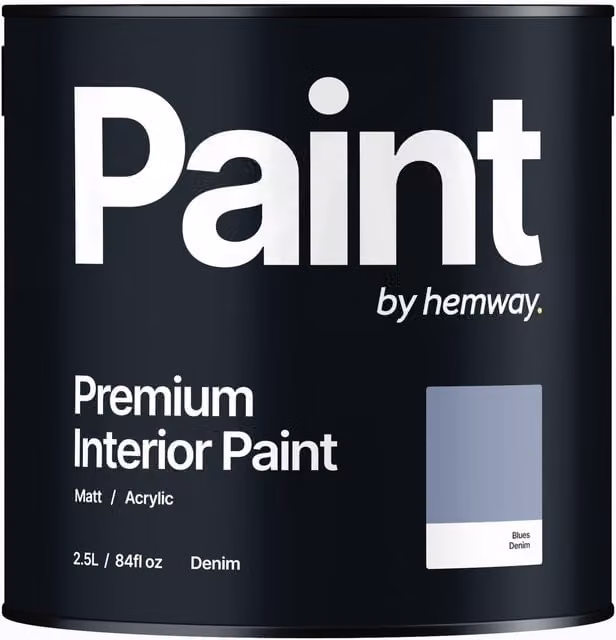 Hemway Matt Acrylic Dispersion Interior Paint in Blue, 2.5L