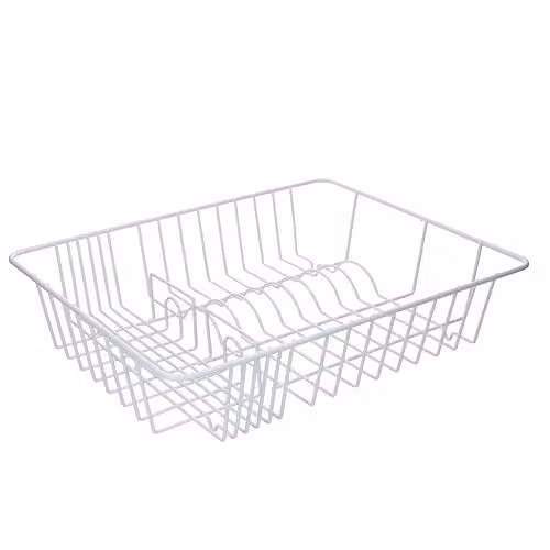 KitchenCraft Coated Steel Dish Drainer in White