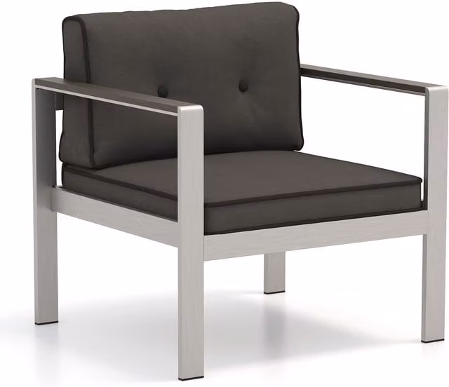 Costway Modern Aluminum Outdoor Patio Armchair with Cushions in Grey