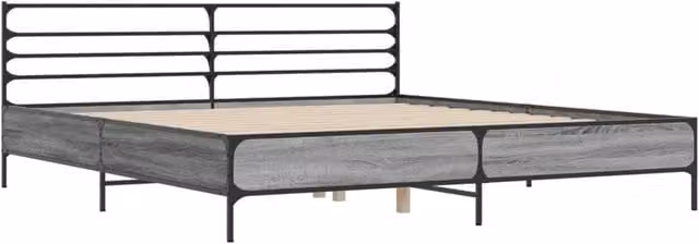 Berkfield Home Durable Bed Frame in Grey, W/D/H: 200 x 174 x 203 cm