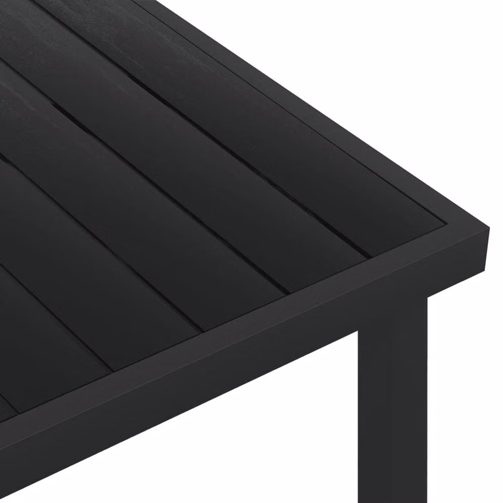 Berkfield Home Garden Table in Black Aluminium and WPC, W/D/H: 140 x 90 x 74 cm – 4