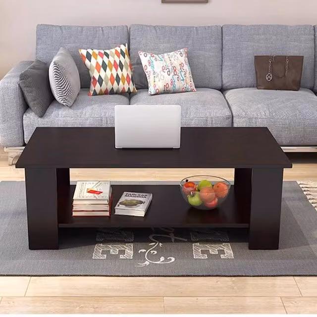Kelvenix Modern Black Rectangular Coffee Table W/D/H: 80 x 40 x 42 cm
