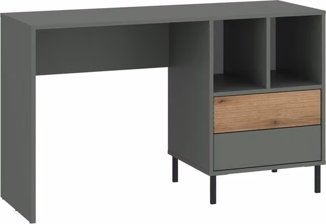 Furniture To Go Darwin Writing Desk with 2 Drawers in Green and Oak