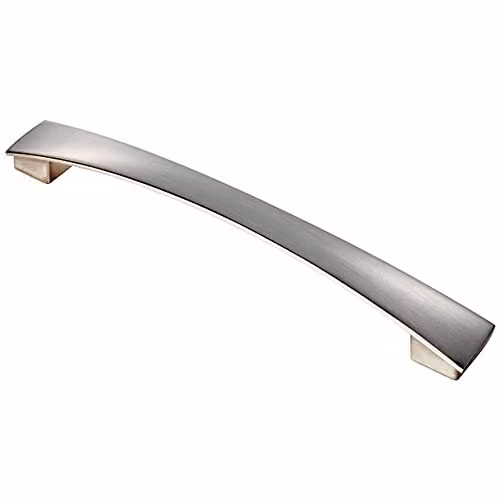 Loops Curved Bow Pull Handle in Brushed Silver, W: 218.5 mm, H: 26 mm, Fixing Centres: 192 mm