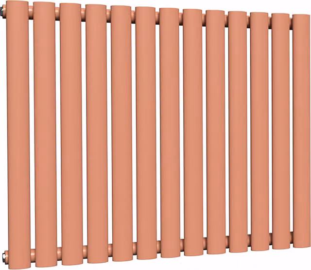 Lux Heat Oval Horizontal Coloured Steel Radiator in Orange, W: 78 cm, H: 60 cm