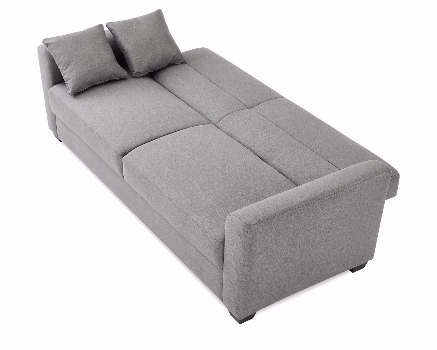 Home Detail Fallon Grey Fabric Sofa Bed with Underseat Storage, Matching Cushions and Black Block Feet, W/D/H: 140 x 190 x 85 cm – 3