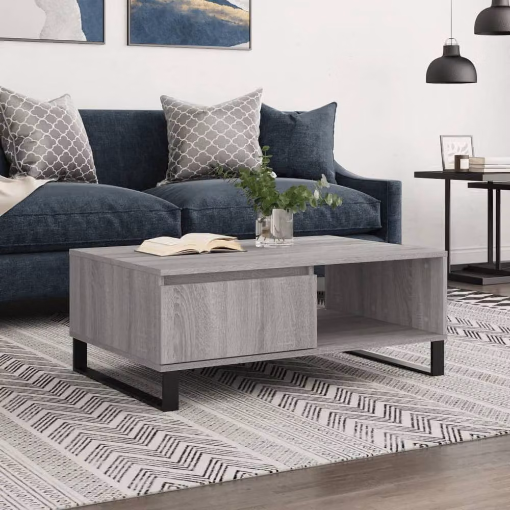 Berkfield Home Grey Sonoma Coffee Table, W/D/H: 90 x 60 x 35 cm – 2