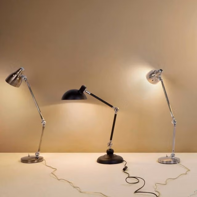 Wyld and Coco Black Metal Industrial Desk Lamp with Adjustable Arm