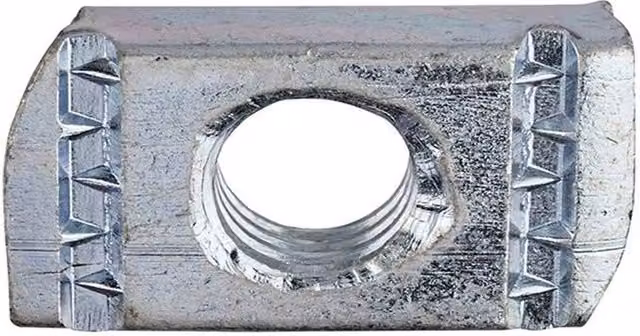Unifix T-Shape Plain Channel Nuts M6 in Silver Galvanised Steel