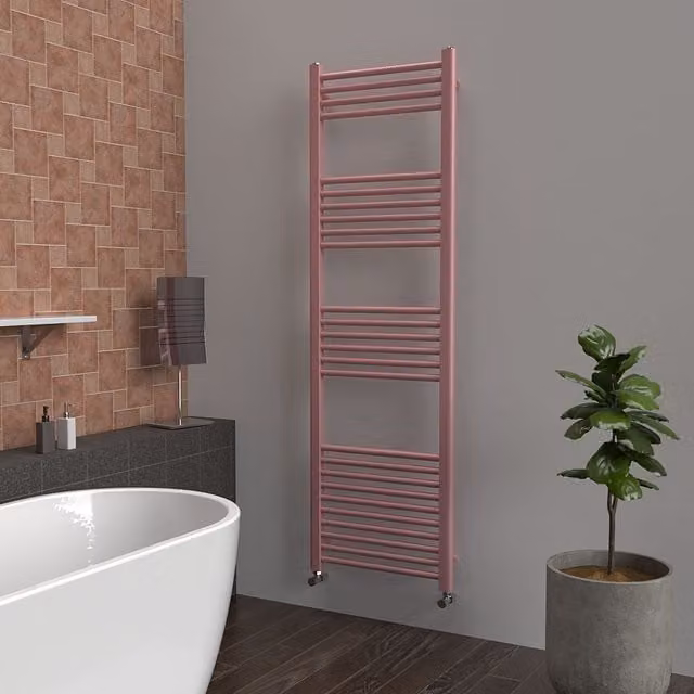 Lux Heat Coloured Steel Towel Radiator in Pink, H: 160 cm, W: 50 cm