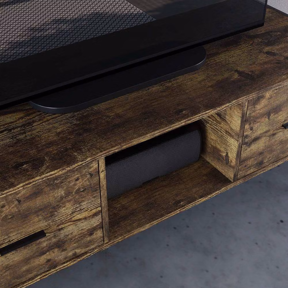 Vida Designs Brooklyn Industrial 2 Drawer TV Unit in Brown – 3