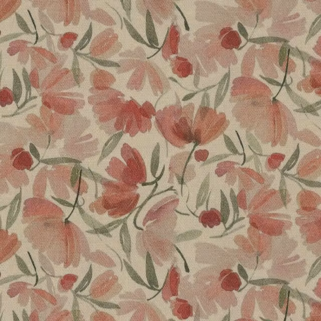 Ante Decor Filby Floral Cotton Fabric in Dusty Rose
