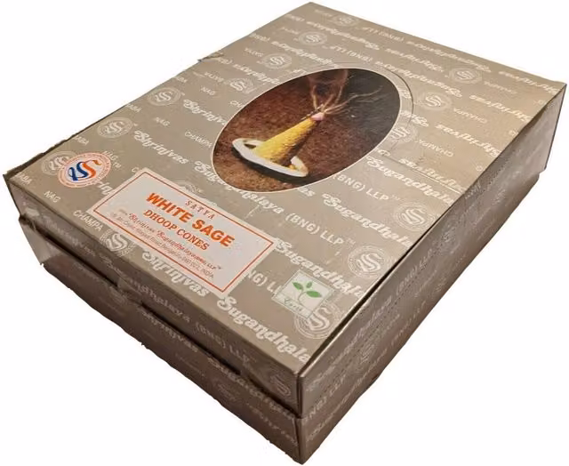 Satya White Sage Incense Cones, Brown