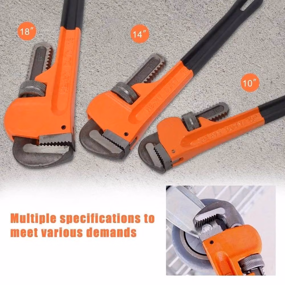NESTLUNE 3-Piece Heavy Duty Steel Stilson Monkey Pipe Wrench Set in Orange, W/D/H: 100 x 52 x 5.2 cm – 2